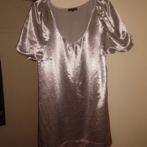 Chaudry Silver puff sleeve dress/top